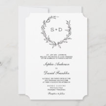 Einladung zur Minimalistischen Monogramm-Hochzeit