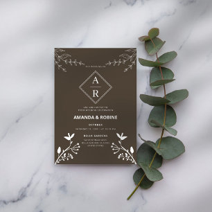 Einladung zur Minimalistischen Monogramm-Hochzeit