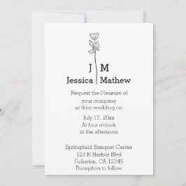 Einladung zur Minimalistischen Schwarz-Weiß-Hochze