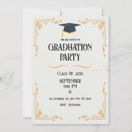 Einladung zur Minimalistischen White Graduation Pa