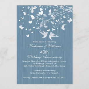 Einladung zur Modern Love Birds Hochzeitsjubiläums