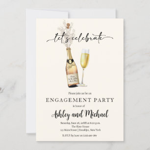 Einladung zur Modernen Champagner-Engagement