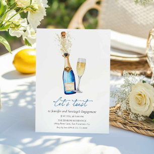 Einladung zur Modernen Champagner-Engagement