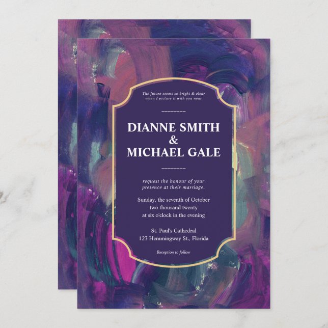 Einladung zur muffen Acrylmalerei (Vorne/Hinten)