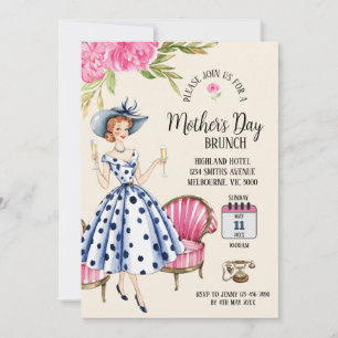 Einladung zur Mutter - Lady Holding Champagnes