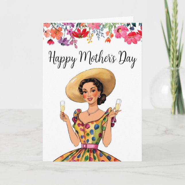 Einladung zur Mutter - Lady mit Spotty Dress (Vorderseite)