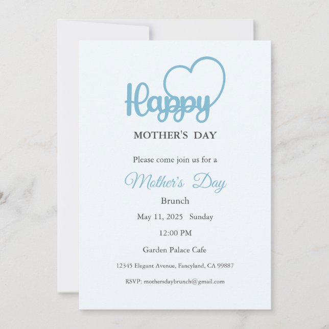 Einladung zur Mutter, Mittagessen am Muttertag (Vorderseite)