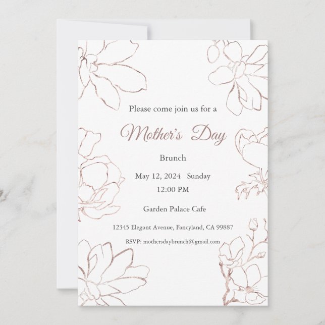 Einladung zur Mutter, Mittagessen am Muttertag (Vorderseite)