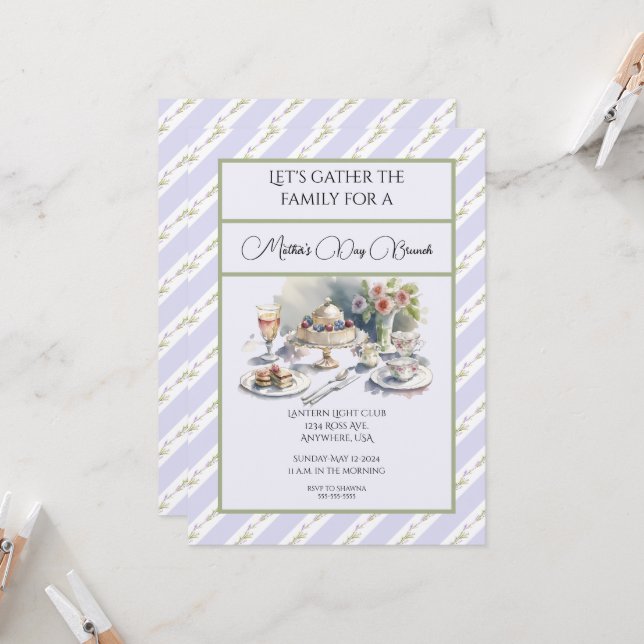 Einladung zur Muttertagsfeier (Vorderseite/Rückseite Beispiel)