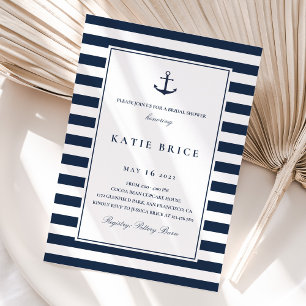 Einladung zur Nautic Navy Anchor Bridal Dusche