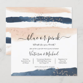 Einladung zur Navy Blush Gold Baby Reveal Dusche