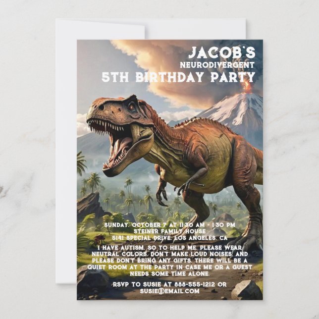 Einladung zur Neurodivergent Autistic Birthday Par (Vorderseite)