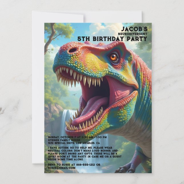 Einladung zur Neurodivergent Autistic Birthday Par (Vorderseite)