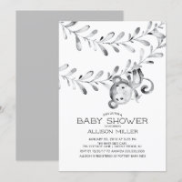 Einladung zur neutralen Babydusche des wilden Affe