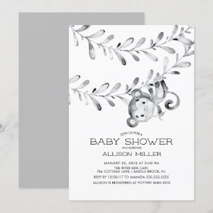 Einladung zur neutralen Babydusche des wilden Affe