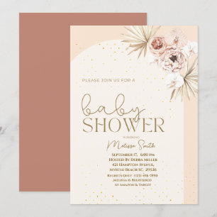 Einladung zur neutralen Babydusche von Boho Gender