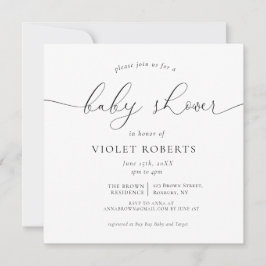 Einladung zur neutralen Kinderdusche für Kalligraf