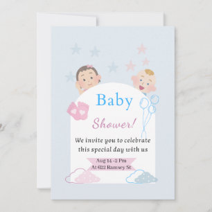 Einladung zur niedlichen Babydusche Neutral des