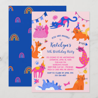 Einladung zur niedlichen Katze zum Geburtstag