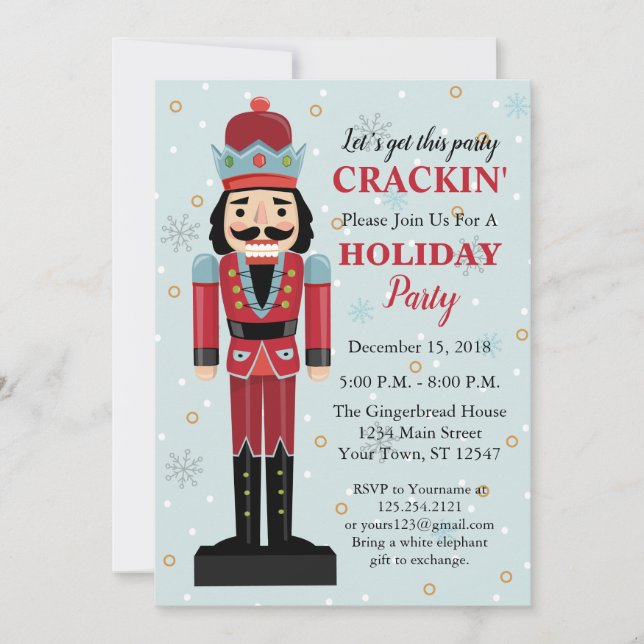 Einladung zur Nutcracker Holiday Party (Vorderseite)