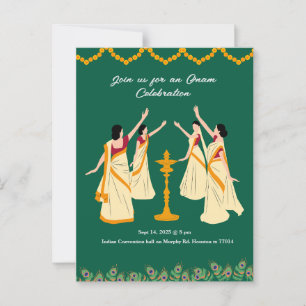 Einladung zur Onam-Feier Postkarte