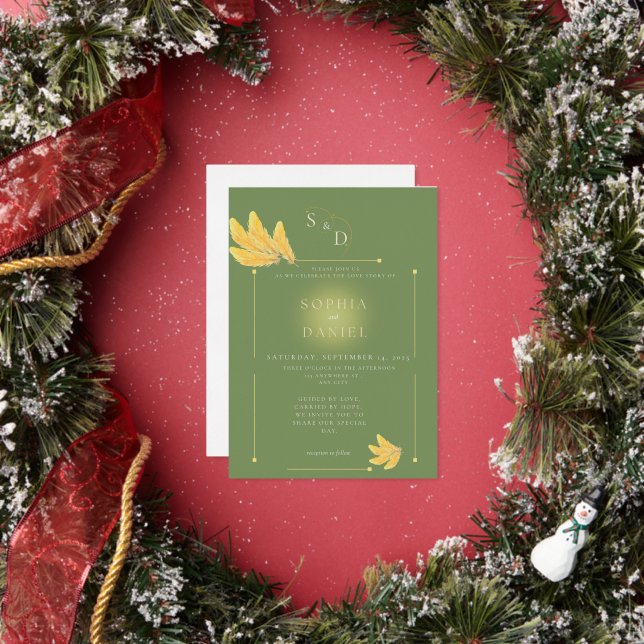 Einladung zur Open Spirit Olive Green Wedding (Insitu)