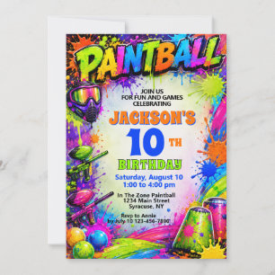Einladung zur Paintball-Geburtstagsfeier mit Sprit