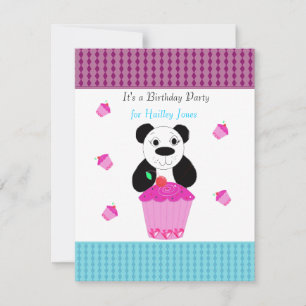 Einladung zur Panda-Bären-Geburtstagsfeier mit Cup