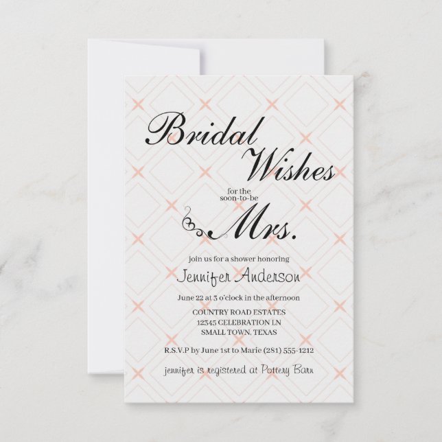 Einladung zur Pastelpfirsiche und Creme Geometric  (Vorderseite)