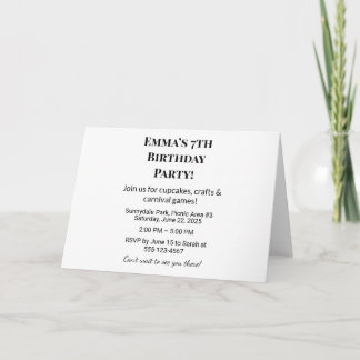 Einladung zur personalisierten Geburtstagspartei