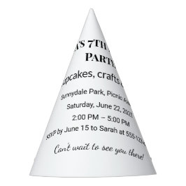 Einladung zur personalisierten Geburtstagspartei Partyhütchen