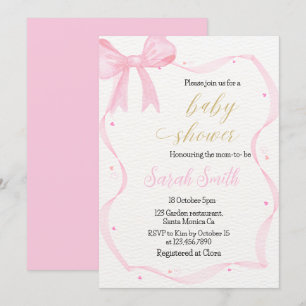 Einladung zur Pink Bow Baby Dusche