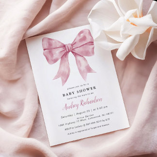 Einladung zur Pink Bow Baby Dusche