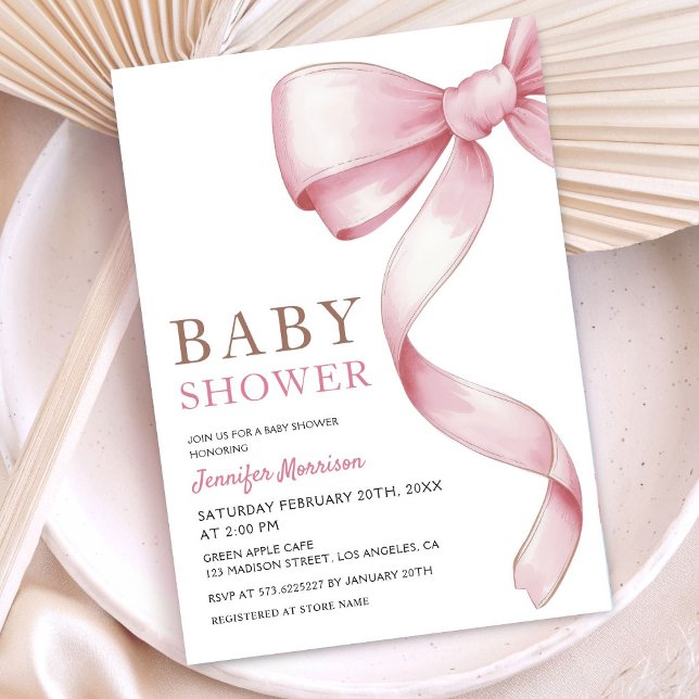 Einladung zur Pink Bow Baby Dusche (Von Creator hochgeladen)