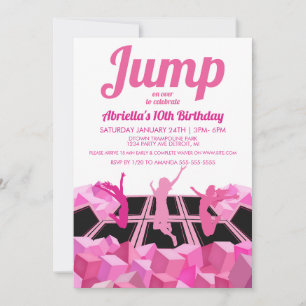 Einladung zur Pink Girls Trampolinpark-Party