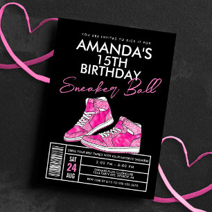 Einladung zur Pink Sneaker Ball Geburtstagsfeier
