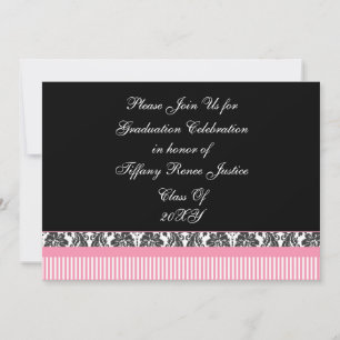 Einladung zur pinkfarbenen Chic Graduation Party