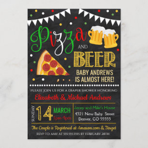 Einladung zur Pizza- und Beer-Baby-Dusche