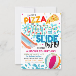 Einladung zur Pizza- und Wasserrutschen-Party