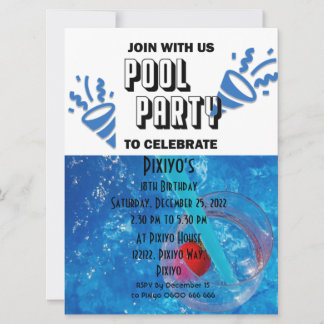 Einladung zur Poolparty zum Anpassen