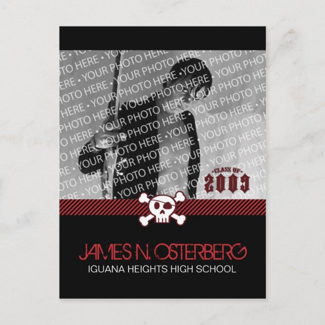 Einladung zur Postkarte für Rockin' Graduation Par (Vorderseite)