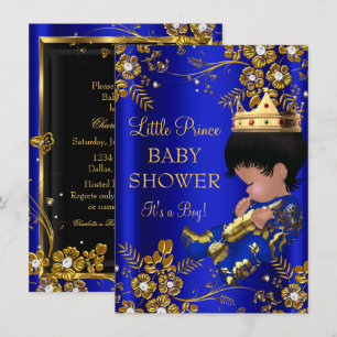 Einladung zur Prinzen-Baby-Party in Blau und Gold