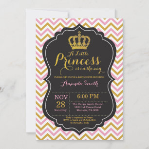 Einladung zur Prinzessin-Baby-Party in Rosa und Go