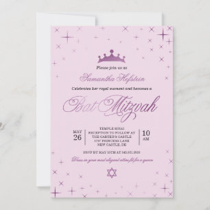 Einladung zur Prinzessin Bat Mitzvah mit königlich