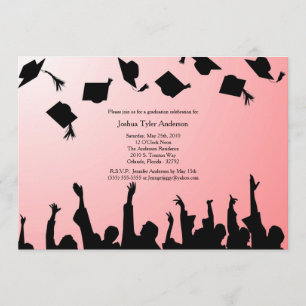 Einladung zur Red Black Silhouette Graduation Part
