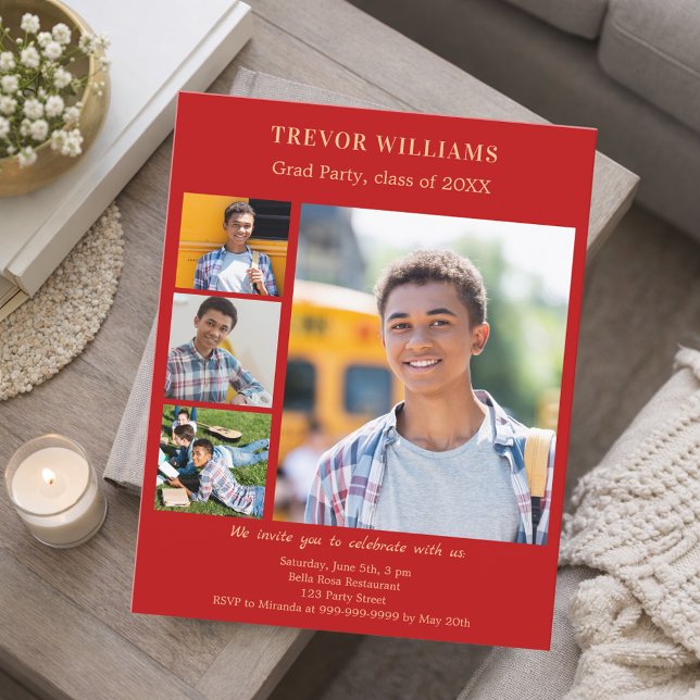 Einladung zur Red Foto Graduation Party (Von Creator hochgeladen)