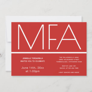 Einladung zur Red Graduation Party des MFA-Abschlu