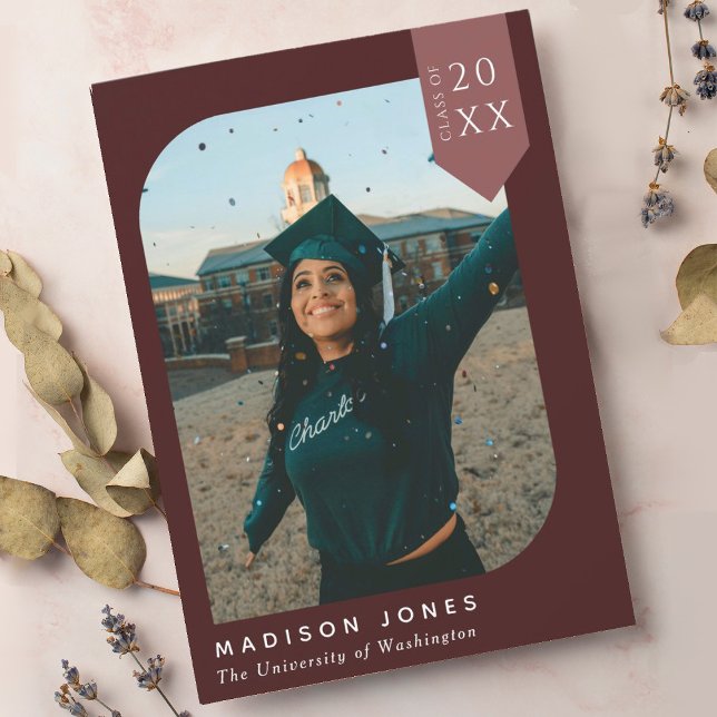 Einladung zur Red Modern Chic Foto Graduation Part (Von Creator hochgeladen)