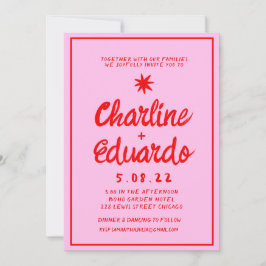 Einladung zur Retro-Rosa-Handschrift