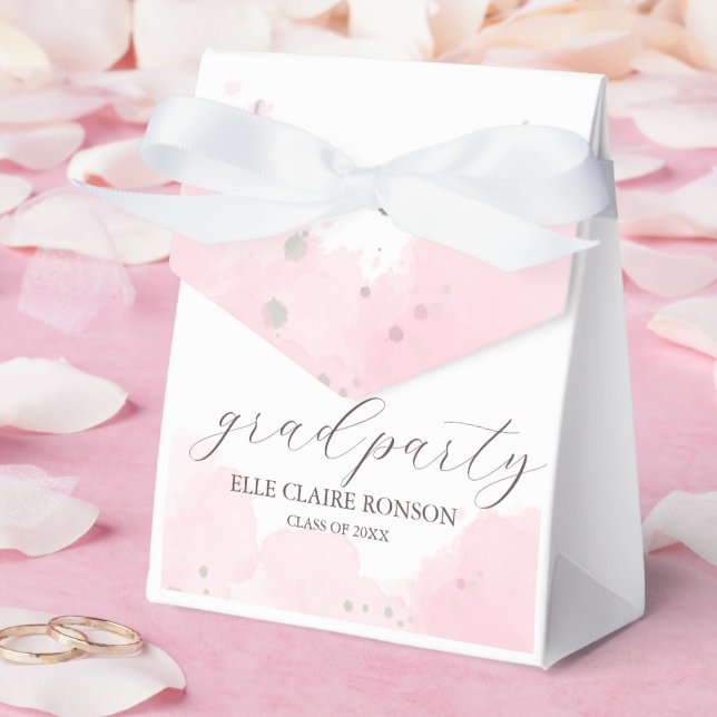 Einladung zur rosa Elegance Graduation Party Geschenkschachtel (Hochzeit)